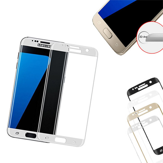 3D Fullcover Echt Glas Displayschutzfolie fr Samsung Galaxy S7 Transparent