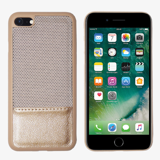 Backcover Stoff fr iPhone 7 / 8 Gold