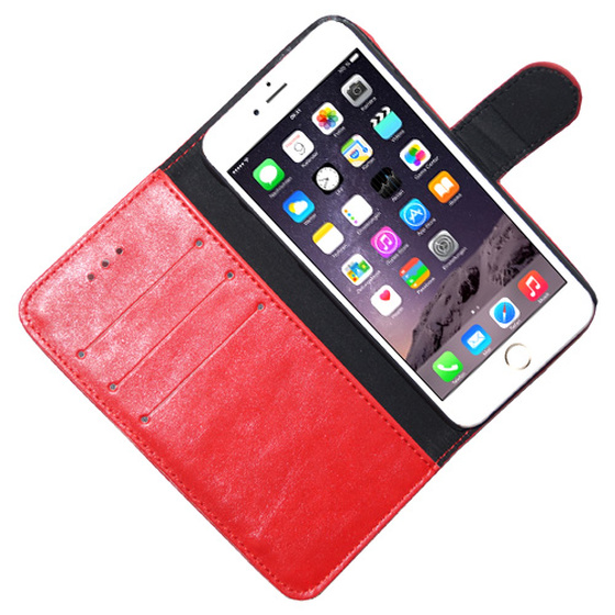 Kunstleder Bookstyle Tasche mit Lasche fr iPhone 8 in Rot