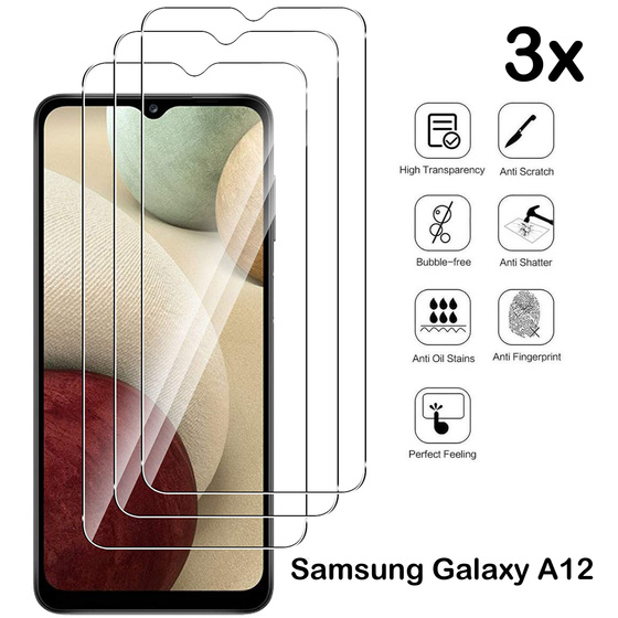 3x Schutzglas fr Samsung Galaxy A12