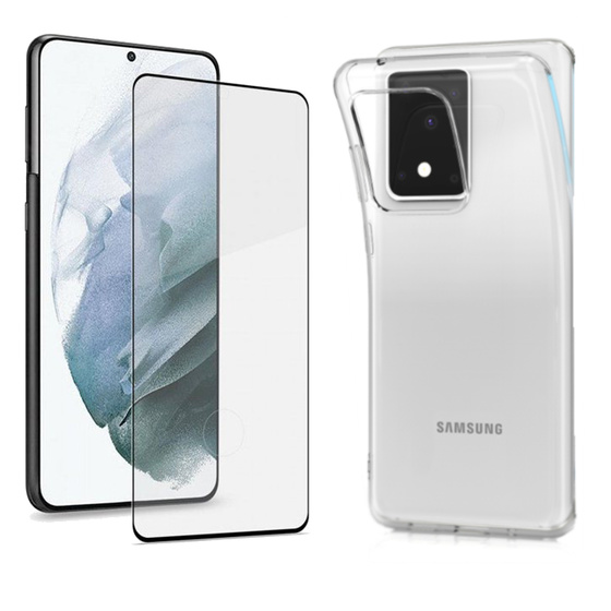 Ultra Dnne TPU Silikon Hlle in Transparent fr Samsung Galaxy S20 Ultra mit 5D Schutzglas