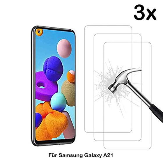3x Schutzglas fr Samsung Galaxy A21