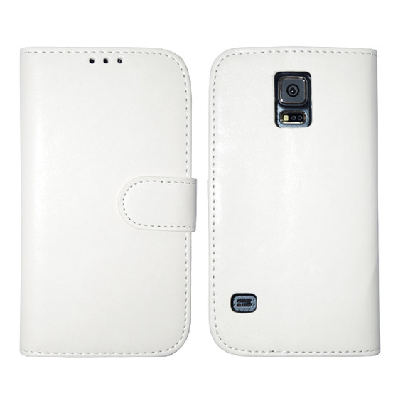 Kunstleder Bookstyle Tasche mit Lasche fr Samsung G900F Galaxy S5 - White