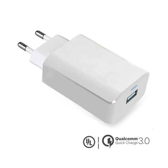 18W Schnellladegert QC3.0 - UL & Qualcomm 3.0 mit USB-C Kabel