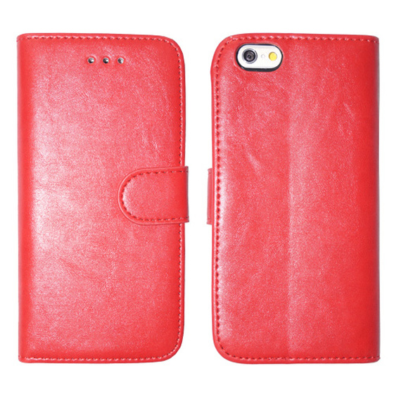 Kunstleder Bookstyle Tasche mit Lasche fr iPhone 6 und 6S in Rot