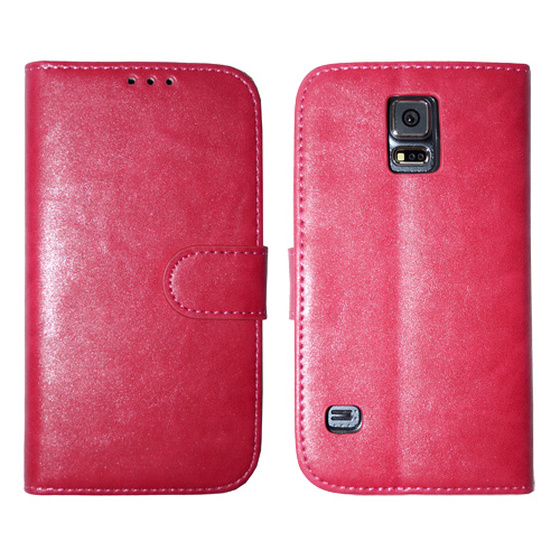 Kunstleder Bookstyle Tasche mit Lasche fr Samsung G900F Galaxy S5 - Pink