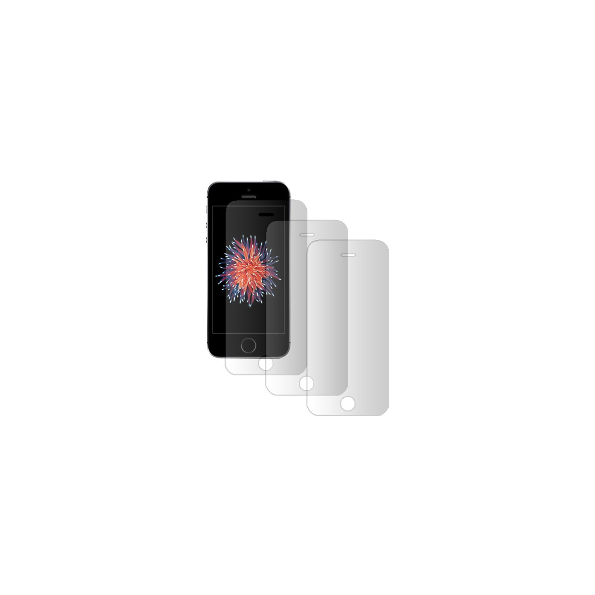 3x Echt Glas Panzerfolie für iPhone 5/S/C/SE