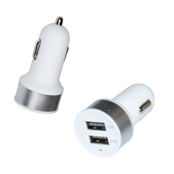 2er USB KFZ Adapter 3.1A Silber