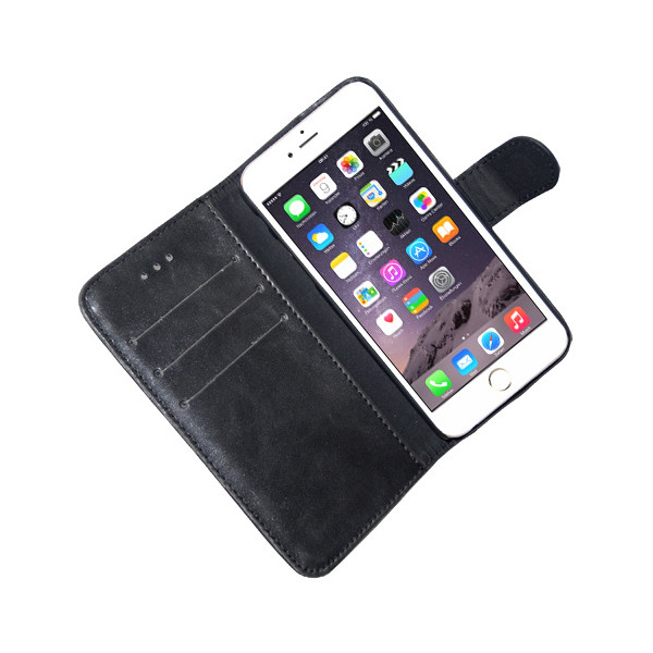 Kunstleder Bookstyle Tasche mit Lasche für iPhone 7 Schwarz