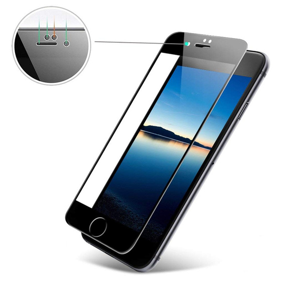 3D Echt Glas Panzerfolie Displayschutzfolie fr iPhone 7 (4,7) Black