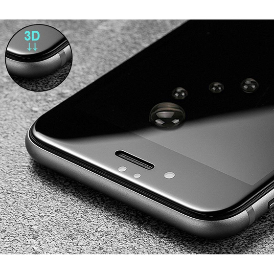 3D Echt Glas Panzerfolie Displayschutzfolie fr iPhone 7 (4,7) Black
