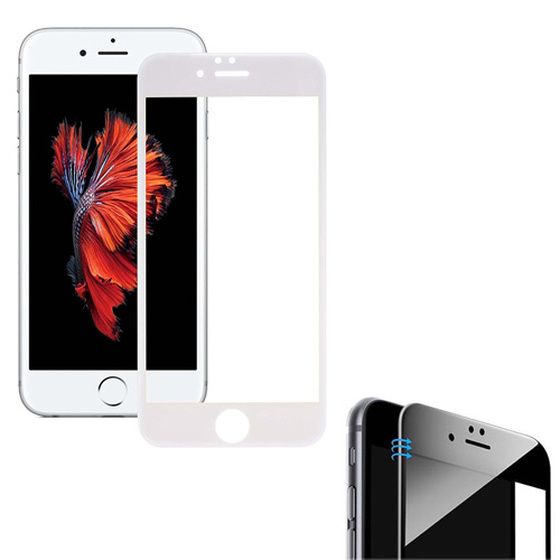 3D Echt Glas Panzerfolie Displayschutzfolie fr iPhone 7 (4,7) White