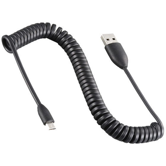 KFZ USB Adapter + Spiralkabel black