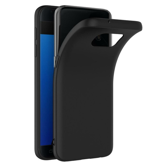 Schwarze Schutzhlle aus Silikon fr Samsung Galaxy S7 Edge