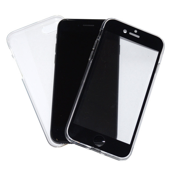 Ultra Dünne 360° Front + Back TPU Hülle für iPhone 6 / 6S Schwarz