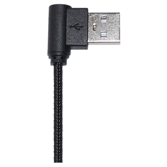 Universal Micro Doppel Winkel USB Datenkabel Ladekabel Schwarz 1 m
