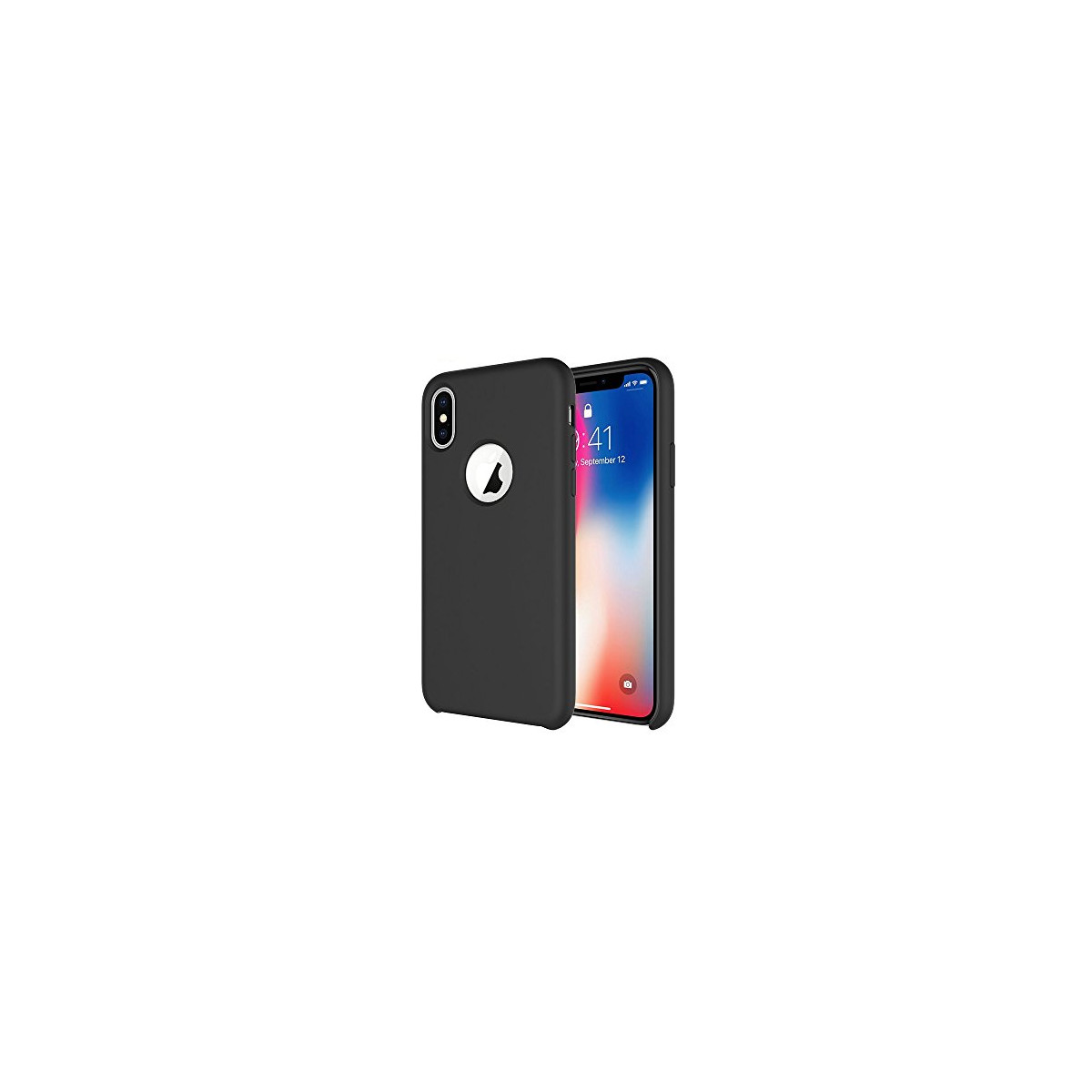 Schwarze Schutzhülle aus Silikon für Apple...