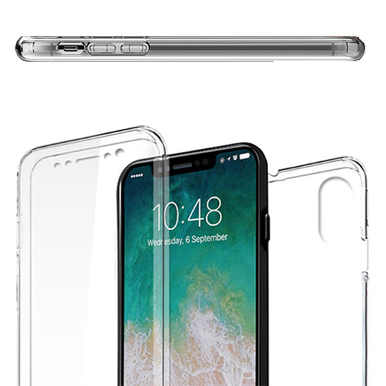 Ultra Dnne 360 Front + Back TPU Hlle fr iPhone X Transparent