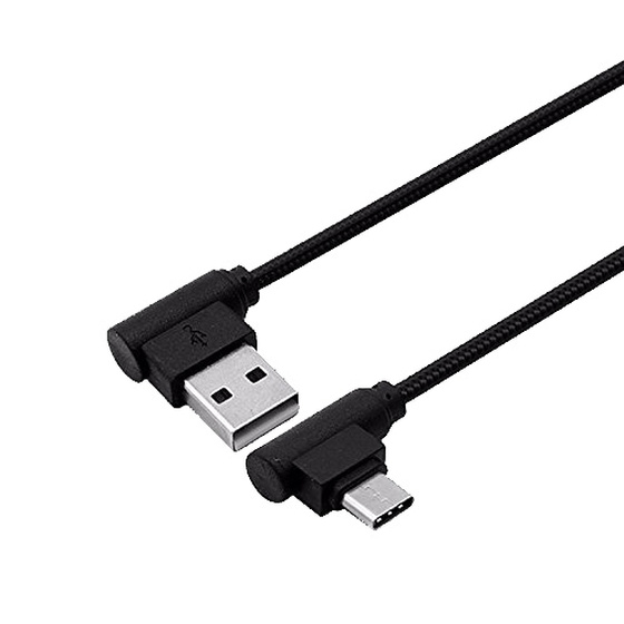Universal Typ C Doppel Winkel USB Datenkabel Ladekabel Schwarz
