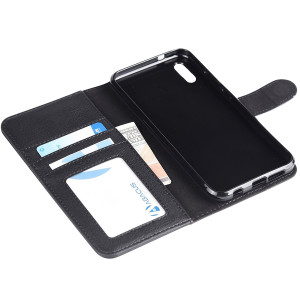Kunstleder Bookstyle Tasche mit Lasche für Huawei P20 Lite in Schwarz