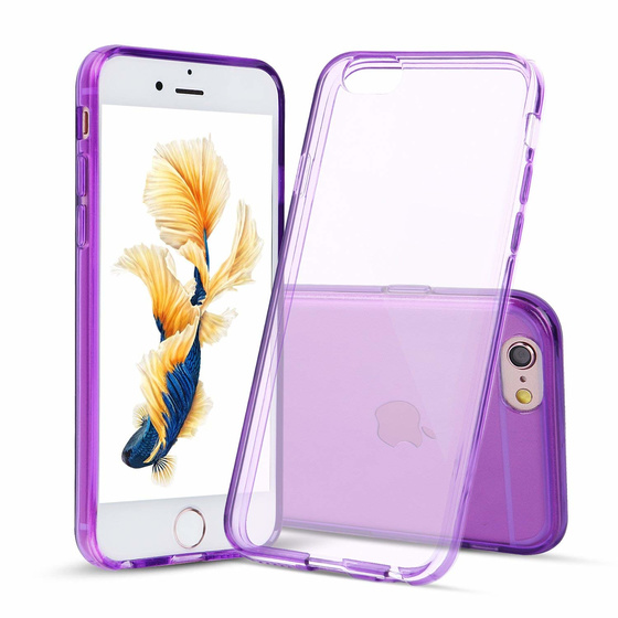 Phoneparts Beneficial Silikon Case für iPhone 6 / 6S || Transparente Gummi Schutz Hülle in Lila