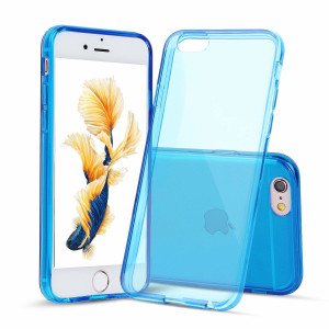 Phoneparts Beneficial Silikon Case für iPhone 6 / 6S || Transparente Gummi Schutz Hülle in Blau
