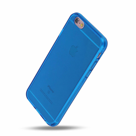 Phoneparts Beneficial Silikon Case für iPhone 6 Plus + / 6S Plus + || Transparente Gummi Schutz Hülle in Blau