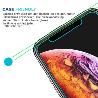 2x Echt Glas Panzerfolie für iPhone Xs