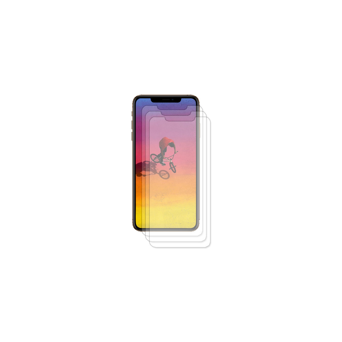 3x Echt Glas Panzerfolie für iPhone Xs Max