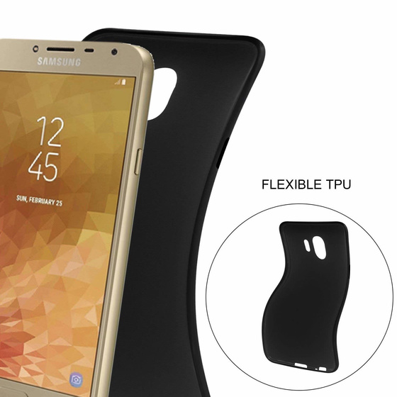 Schwarze Schutzhlle aus Silikon fr Samsung Galaxy J4