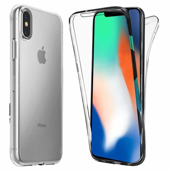 Ultra Dünne Front + Back TPU Hülle für iPhone X / Xs Transparent Klar