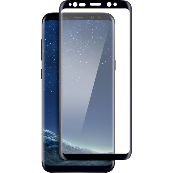 Ultra Dünne TPU Silikon Hülle in Matt Schwarz für Samsung Galaxy S8 Plus mit 3D Glas