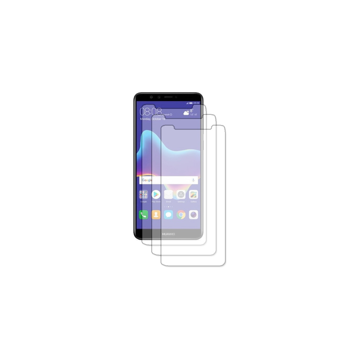 3x Schutzglas für Huawei Y9 2018