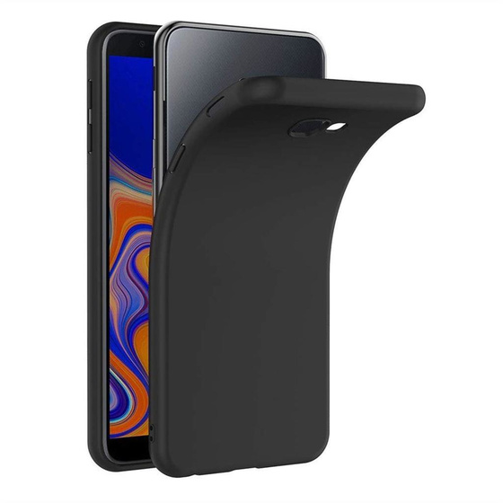 Schwarze Schutzhlle aus Silikon fr Samsung Galaxy J4 Plus