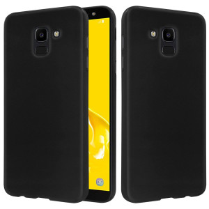 Schwarze Schutzhülle aus Silikon für Samsung Galaxy J6+