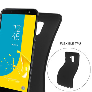 Schwarze Schutzhülle aus Silikon für Samsung Galaxy J6+