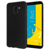 Schwarze Schutzhülle aus Silikon für Samsung Galaxy J6+