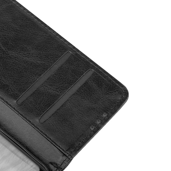 Kunstleder Bookstyle Tasche mit Lasche für Samsung Galaxy S10 in Schwarz