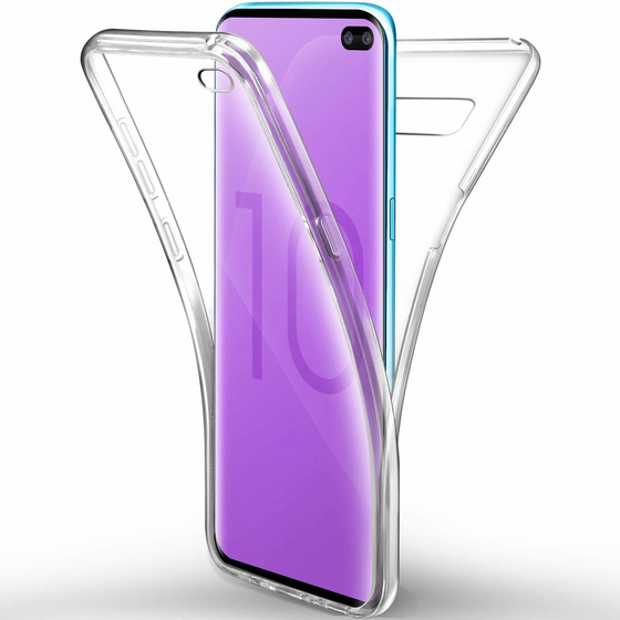 Ultra Dünne 360° Front + Back TPU Hülle für Samsung Galaxy S10 Plus Transparent
