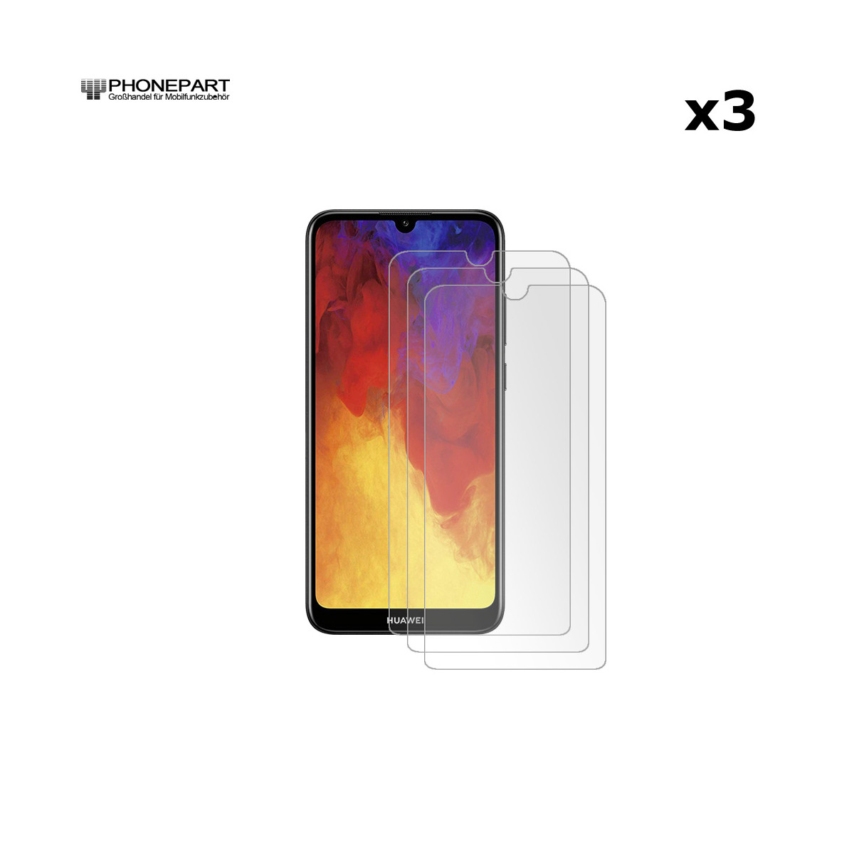 3x Schutzglas für Huawei Y6 2019