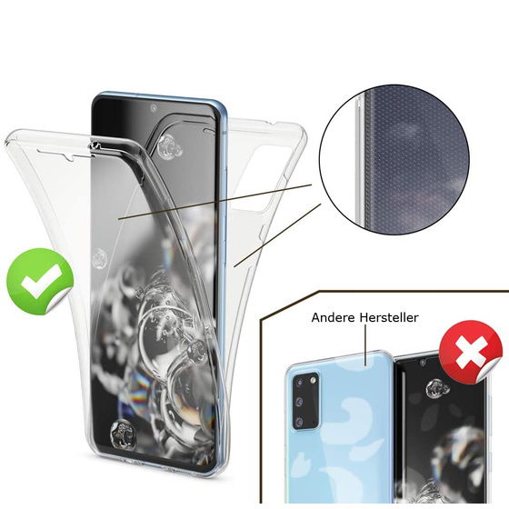Ultra Dünne Front + Back TPU Hülle für Samsung Galaxy S20 Transparent Klar