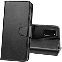 Kunstleder Bookstyle Tasche mit Lasche für Samsung Galaxy S20 in Schwarz