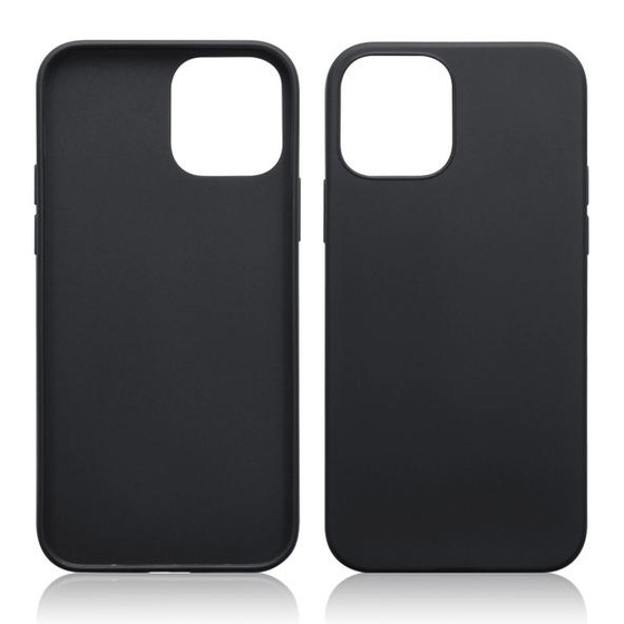 Schwarze Schutzhlle aus Silikon fr iPhone 12 Pro Max (6.7)