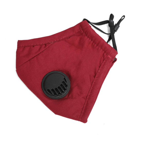 Waschbare Atemschutzmaske fr erwachsene aus Baumwolle mit Ventil Rot