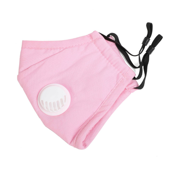 Waschbare Atemschutzmaske fr erwachsene aus Baumwolle mit Ventil Pink