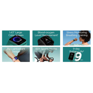 Amazfit Bip U Smartwatch in Schwarz