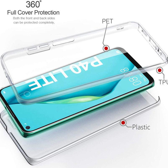 Ultra Dünne 360° Front + Back TPU Hülle für Huawei P40 Lite Transparent