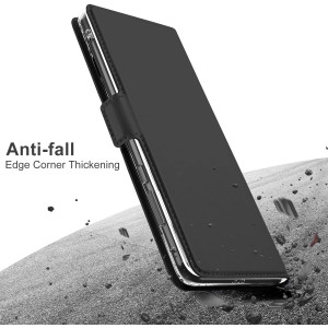 Kunstleder Bookstyle Tasche mit Lasche für Huawei P40  in Schwarz