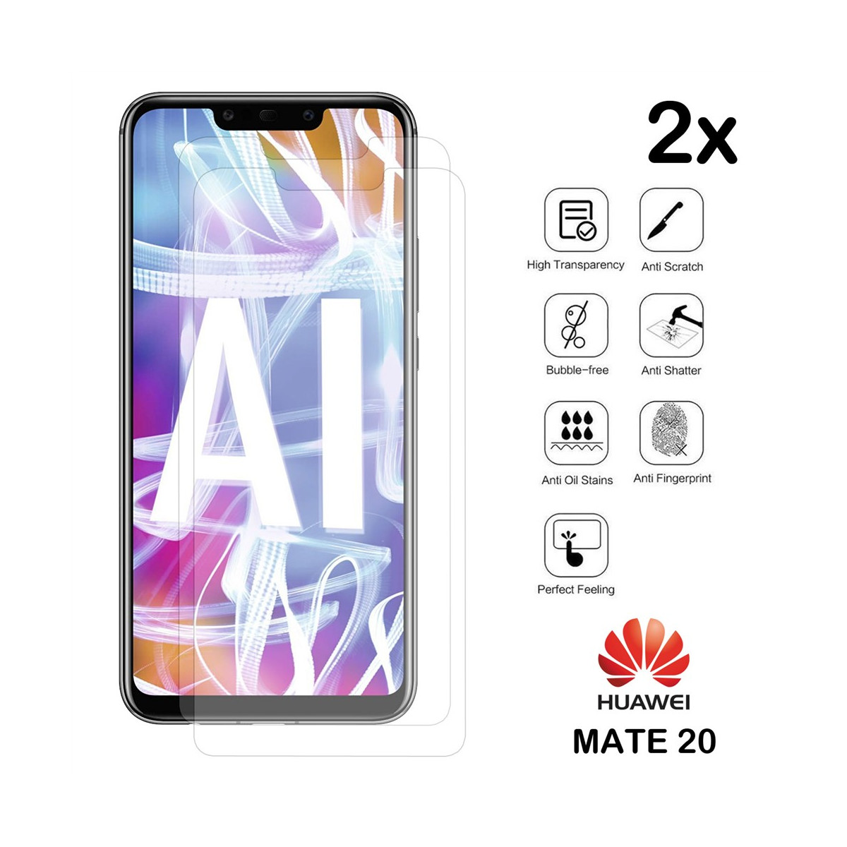 Schutzglas  für Huawei Mate 20 2x