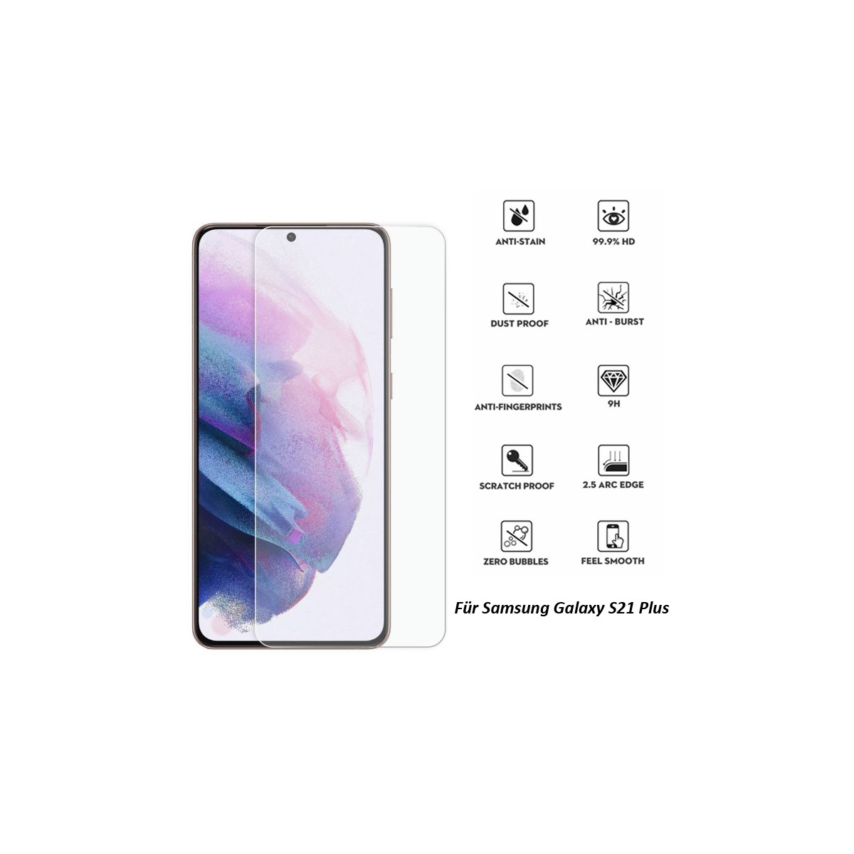 Echt Glas Displayschutz Folie für Samsung Galaxy S21...